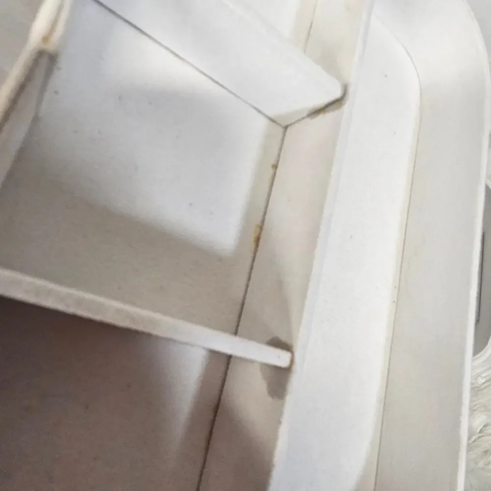 Target White Ivory Faux Leather Jewelry Box Organizer Case Gold Accent Display